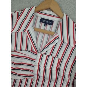 Jones New York Signature Women's Red White Blue Striped Pintuck Blouse Sz 1X NWT